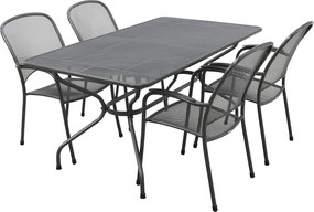 Royal Garden Carlo stapelbare tuinset strekmetaal 160x90 cm.