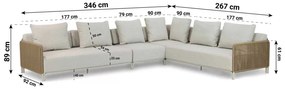 Hoek loungeset 6 personen Aluminium/rope Taupe  Coco Colorado