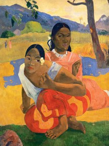 Kunstdruk Two Tahitian Women, When will you marry (Vintage Female Portrait) - Paul Gauguin, (30 x 40 cm)