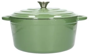 Braadpan, gietijzer, groen,Ø 29 cm