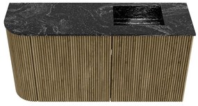 Mondiaz Joya DLux 80cm toiletmeubel ronding links dusk met wastafel faye rechts zonder kraangat lava