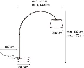 Smart booglamp zwart met goud incl. Wifi A60 - Arc Basic