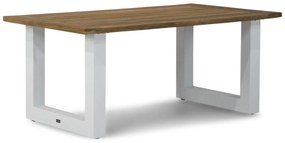 Dining Tuintafel rechthoekig wit 180 x 100 cm Aluminium/Teak Wit Talai