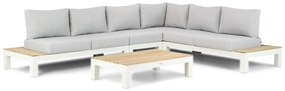 Loungeset 6 personen Aluminium/Teak Wit Lifestyle Garden Furniture Ravalla