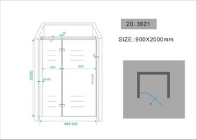 Mueller Swipe 2-delige douchedeur 90x200cm Anti-kalk