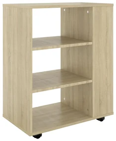 vidaXL Kast verrijdbaar 60x35x75 cm spaanplaat sonoma eikenkleurig