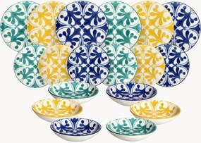 Porseleinen serviesset Madison Majolica, 6 personen, 18-delig