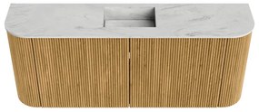 Mondiaz Joya DLux 105cm toiletmeubel ronding links/rechts oak met wastafel faye midden 1 kraangat opalo