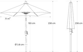 Platinum Riva stokparasol 3 m. rond - Teak Taupe