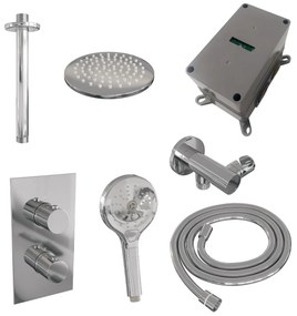 Brauer Chrome Edition complete inbouw regendouche met 3 standen handdouche, plafondarm en hoofddouche 20cm set 35 chroom