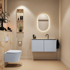 Mondiaz Ture DLux toiletmeubel 100cm clay met wastafel frappe midden met kraangat