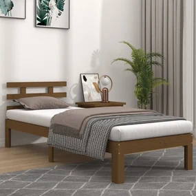 vidaXL Bedframe massief hout honingbruin 90x200 cm