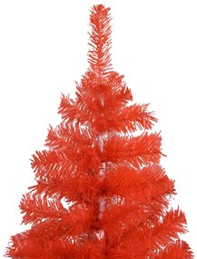 vidaXL Kunstkerstboom met LED's en kerstballen 240 cm PVC rood