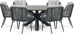 Tuinset 6 personen 150 cm Rope Grijs Lifestyle Garden Furniture Tivoli/Xento