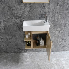 Badstuber Spring toiletmeubel 50x60cm licht eiken met spiegel