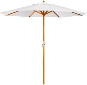 Parasol Ø290 Cm Van Stof En Hout Cretas Gardenia Wit - Sklum