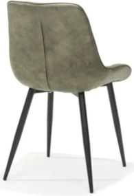 Eetkamerstoel - Loena - stof Cowboy retro lederlook olijf groen