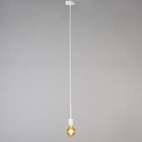 Stoffen Eettafel / Eetkamer Moderne hanglamp wit met kap 45 cm taupe - Combi 1 Landelijk / Rustiek, Modern E27 rond Binnenverlichting Lamp