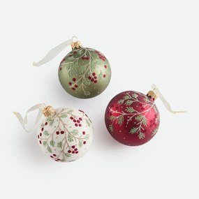 Set van 6 glazen kerstballen, CASPAR