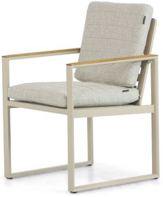 Tuinstoel Aluminium/Teak Taupe-naturel-bruin Lifestyle Garden Furniture Faro
