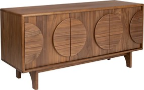 Zuiver Groove Design Dressoir Walnoot 3 Deurs 120 Cm - 120x40x58cm.