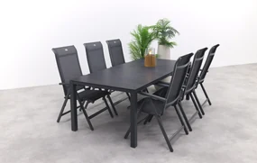 Hartman Milaan/Chaneo verstelbare tuinset - 220x100 cm. - 7-delig