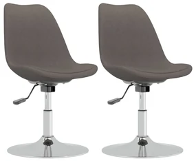 vidaXL Eetkamerstoelen draaibaar 2 st stof donkergrijs