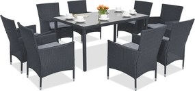 Milan/Grenada 8 Garden Point antraciet technorattan tuinmeubelen