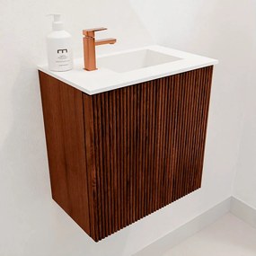 Mondiaz Joya 40cm toiletmeubel ruby met wastafel faye rechts 1 kraangat talc