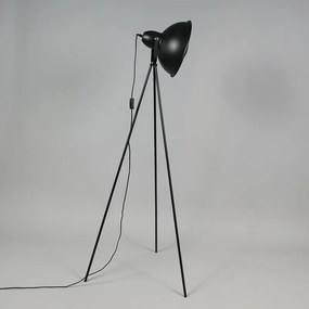 Industriële vloerlamp tripod zwart met goud - Magna Basic 25 Modern E27 rond Binnenverlichting Lamp