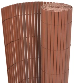 vidaXL Tuinafscheiding dubbelzijdig 90x500 cm PVC bruin