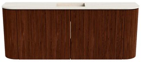 Mondiaz Joya DLux 105cm toiletmeubel ronding links/rechts ruby met wastafel faye midden 1 kraangat meli