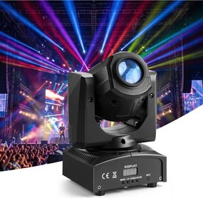 VEVOR 2 stuks Moving Head LED 30W RGB podiumverlichting LED-spot met 8 kleuren, draaibare spot voor feestjes, bruiloften, clubs en podia, stroboscoop feestverlichting met 8 gobo's DMX512-besturing en geluidsregeling