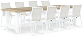 Tuinset 8 personen 300 cm Aluminium/textileen Wit Lifestyle Garden Furniture Fiora/Los