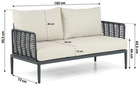 Stoel en Bank Loungeset 5 personen Aluminium/wicker Grijs  Coco Ibiza