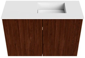 Mondiaz Joya 60cm toiletmeubel ruby met wastafel faye rechts zonder kraangat talc