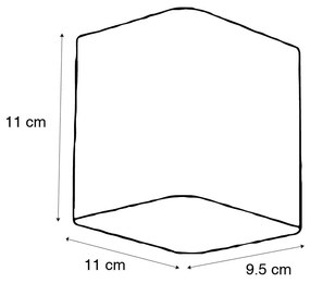 Moderne wandlamp roestbruin incl. LED IP54 vierkant - Evi