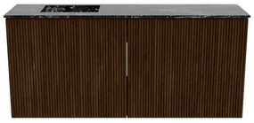 Mondiaz Joya DLux 90cm toiletmeubel walnut met wastafel faye links 1 kraangat lava