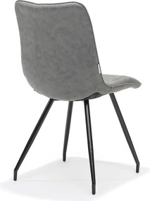 Eetkamerstoel - Brescia - lederlook Soft steel