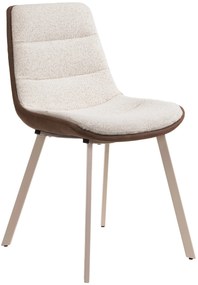 IDA Crème Bruin (stof Monza 90/Preston 22) / beige frame - MODERN GEPOLSTERDE STOEL BOUCLÉ BOHO