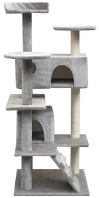 vidaXL Kattenkrabpaal met sisal krabpalen 125 cm grijs