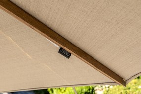 4 Seasons Outdoor Siesta PREMIUM Ø 350 cm parasol zand, wood look frame Parasol   beige weerbestendig
