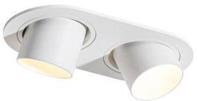 Afgeronde inbouwspot wit GU10 35mm kantelbaar 2-lichts - Installa Modern GU10 Scandinavisch ovaal Binnenverlichting Lamp
