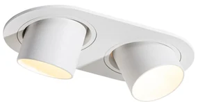 Afgeronde inbouwspot wit GU10 35mm kantelbaar 2-lichts - Installa Modern GU10 Scandinavisch ovaal Binnenverlichting Lamp