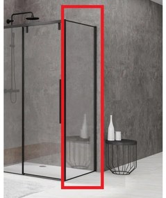 Van Rijn Products ST06 Vaste Wand - 70x200cm - Helder glas - dikte 8mm - tbv hoekcabine - muurprofiel - Zwart ST0635070ZWW