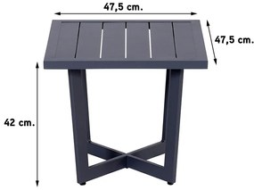 Ivy bijzettafel 47,5 x 47,5 cm. - Carbon black