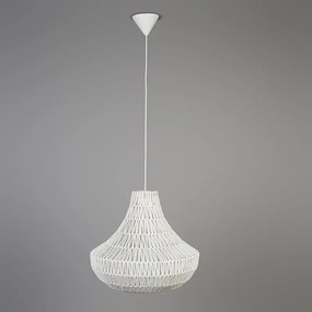Eettafel / Eetkamer Retro hanglamp wit 50 cm - Lina Cono 50 Design, Modern, Retro E27 Draadlamp rond Binnenverlichting Lamp