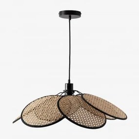 Okai-plafondlamp Pure Zwart – natuurlijk hout & Ø60 cm - Sklum