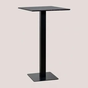 Vierkante Hoge Barkruktafel 60x60 Cm In Livanto Marmer Zwart & Marmer Nero Marquina - Sklum