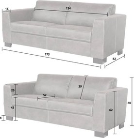 Tweedekans - 2 zitsbank - Polka - leer Colorado bruin 04